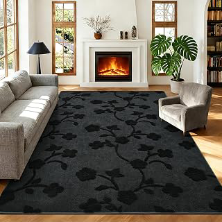 7x10 Dark Grey Modern Memory Foam Area Rugs for Bedroom Living Room: Jacquard Weave and Production Notes