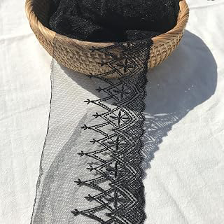 Lace Trim Ribbon, Delicate Ribbon for Crafts Sewing and Bridal Wedding Dress Applique Decorations,3.9inch Width 5 Yards/Lot (Black): Jacquard Weave and Production Notes