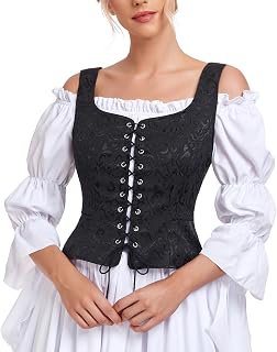 Floral Lace Up Corset Top for Women Plus Size Renaissance Vest: Jacquard Weave and Production Notes