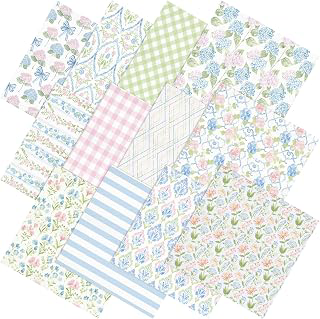 Moukeren 12 Pcs Hydrangea Cotton Fabric Bundle Fat Quarter 18''x 22