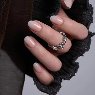 CurvLife Short Oval Ombre Press On Nails, Pearl Fade Pearl White, Soft Gel: Ombre Dyeing and Production Notes