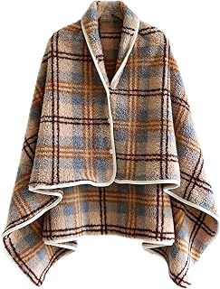 Fleece Plaid Blanket Shawl Cape with Button Closure: Jacquard Weave and Production Notes