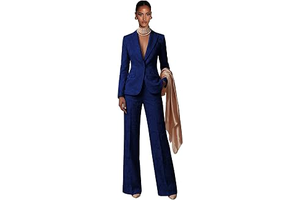 Womens Suit 2 Piece Jacquard Floral Pants Suits for Women Dressy Weddig Party Blazer Jacket and Pants Set: Jacquard Weave and Production Notes