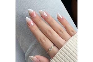 Modelones Pink Ombre Press on Nails Short Almond ChromFake Nails: Ombre Dyeing and Production Notes
