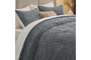 ChiXpace Arch Sherpa Comforter Set Queen, Warm & Fluffy Bed Set, Grey: Jacquard Weave and Production Notes