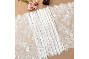 24" Wide 3 Yard White Eyelash Lace Fabric, Floral Embroidered Laces Fabric: Fabric Sourcing and Quality Notes