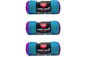 RED HEART Super Saver 3-Pack yarn, POLO STRIPE 3 Pack: Ombre Dyeing and Production Notes