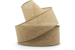 Burlap Fabric Wired Ribbon 2.5" x 20 Yards Natural Color for Christmas Home Wedding Decor Gift Wrapping Tree Topper Bow Wreath Bouquet DIY Crafts: Fabric Sourcing and Quality Notes