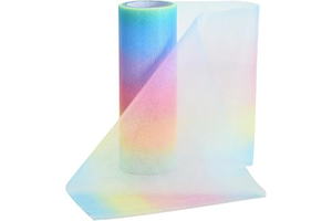 Rainbow Tulle Rolls 6 Inch by 10 Yards Macarons Gradient Shimmer Spool Ribbon for Table Chair Sash Bow Pet Tutu Skirt Sewing Crafting Fabric: Ombre Dyeing and Production Notes