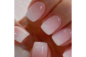 Nails Press ons,White Ombre Short Square Press on Nails Fake Nails Glossy Acrylic Artificial Nails Stick on Nails for Women 24Pcs: Ombre Dyeing and Production Notes