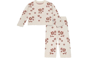 Modern Moments by Gerber Girls' Baby and Toddler Jacquard 2-piece Sweater Set, Nutmeg Flowers, 18 Months: Jacquard Weave and Production Notes