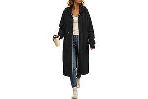 Women's Solid Full Zip Hooded Fleece‑Lined Maxi Long Sweatshirt Jacket: Jacquard Weave and Production Notes
