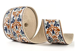SHEING Cotton Webbing 1.5 Inch 2 Inch - Heavy Webbing Strap for Bags, Arts and Crafts, High Density Webbing Jacquard Embroidery Style: Jacquard Weave and Production Notes