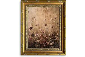 Wildflower Botanical Wall Art Vintage Gold Framed Floral Wall Decor: Print Design and Production Notes