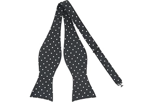 Mens Self Bow Tie Polka Dots Woven Silk Bow Ties: Jacquard Weave and Production Notes