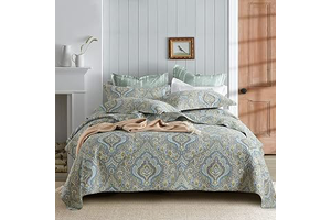 Autumn Dream Cotton Bedspread Quilt Sets, 3 Pieces Reversible Comforter Coverlet Sets, Classical Damask Paisley,King Size: Jacquard Weave and Production Notes
