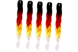 5pcs Ombre Braiding Hair Extensions Synthetic Gradient Color: Ombre Dyeing and Production Notes