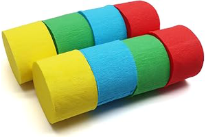 Luomorgo 8 Rolls Crepe Paper Streamers, 1.8 Inch x 82 Ft Each, Multi-Color: Ombre Dyeing and Production Notes
