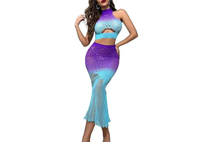 Lingerie Sets for Women Sexy Ombre Sheer Mesh Sleeveless Tank Crop Tops Bodycon Maxi Skirt Party Cocktail Outfits: Ombre Dyeing and Production Notes