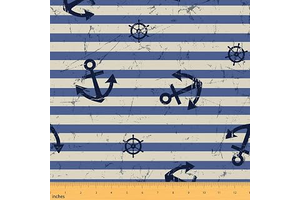 Nautical Fabric By The Yard, Ship Anchor Rudder Upholstery Fabric, Stripes Ocean Coastal Theme Decorative Fabric, Adventure Beach Waterproof: Fabric Sourcing and Quality Notes