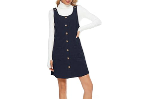 Women's Corduroy Sleeveless Button Down Short Overall Dresses: OEM Production and Sizing Notes