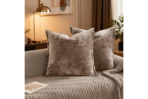 Velvet Pillow Covers 2 Pack Soft 26x26 Pillow Covers Solid Square Euro Shams Decorative Couch Pillow Cases with Wide Border for Sofa Bed Home: Jacquard Weave and Production Notes