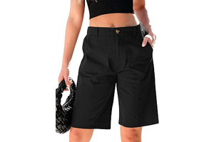 Bermuda Shorts for Women Knee Length High Waisted Long Chino Shorts: OEM Production and Sizing Notes