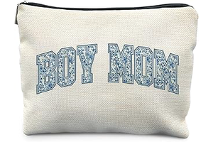 Blue Chinoiserie Boy Mama Makeup Bag for Women, Christmas Birthday Gifts for Moms of Boys, Mom Gifts Cosmetic Bag for Purse, Toile De Jouy: Print Design and Production Notes