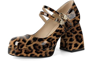 Women's Chunky Heels Platform Mary Janes Shoes Square Toe, 3.5 Inch: Jacquard Weave and Production Notes