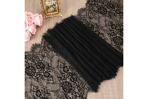 15.75" Wide 3 Yard Black Eyelash Lace Fabric Lace Ribbon, Floral Embroidered Laces Fabric, Laces Trim Ribbon for Wedding, Sewing, DIY Crafting: Fabric Sourcing and Quality Notes