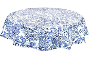 Round Toile Navy Blue Oilcloth Tablecloths (47"): Fabric Sourcing and Quality Notes