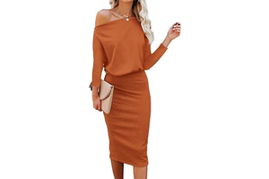 Women's Off The Shoulder 3/4 Sleeve Batwing HIPS-Wrap Pencil Party: OEM Production and Sizing Notes