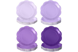Funnymoom 100 Pcs Purple Scalloped Paper Plates 7 Inch Disposable: Ombre Dyeing and Production Notes