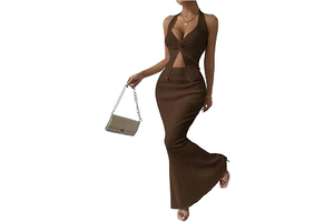 Women's 2 Piece Outfit Twist Front Halter Cami Skirt Summer Set: OEM Production and Sizing Notes