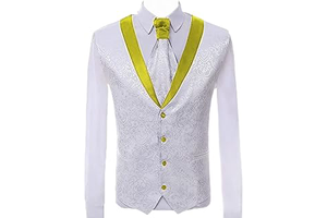 Men's Shawl Collar Single Breasted Suit Vests Casual Jacquard Vests Slim Fit Waistcoat For Wedding Groom Dating: Jacquard Weave and Production Notes