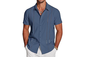 Men's Cuban Guayabera Shirt Short Sleeve Button Down Shirts Casual Summer Beach Shirts: OEM Production and Sizing Notes