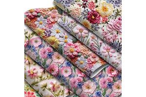 6 Pcs 7.7" X 12.9" (20 Cm X 33 Cm) PVC Floral Printed Faux Leather Fabric Sheets for Sewing Quilting DIY Bows Earrings Making Crafts: Print Design and Production Notes