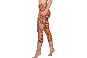 Women's Capri Leggings with Pockets - High Waist Yoga Capris, Soft Lightweight Workout Pants, Colorful Boho Prints: Print Design and Production Notes