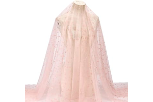 MAYJOYDIY 71.2" Pink Flower Embroidery Mesh Fabric, Soft Tulle Lace Fabric, 3D Flower Lace Mesh Tulle for DIY Clothing Dress Design Women Gown: Fabric Sourcing and Quality Notes
