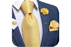 Silk Ties for Men Necktie and Lapel Pin Brooch Set: Jacquard Weave and Production Notes