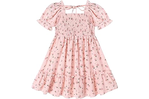 Toddler Girl Dress Puff Sleeve Floral Smock Boho Summer Dresses 2-7Y: OEM Production and Sizing Notes