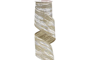 MEEDEE 4 Inch White and Silver Glitter on Tan Burlap Birch Bark Wired Ribbon - 10 Yard Roll - Christmas Tree Ribbon for Gift Wrapping, Wreath: Fabric Sourcing and Quality Notes