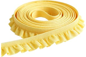 10 Yards Elastic Ruffle Lace Trim 0.6 Inch Stretch Frilly Ribbon for Baby Clothes, Doll Dress, Headbands, Lingerie, Sewing DIY Crafts (Yellow): Fabric Sourcing and Quality Notes