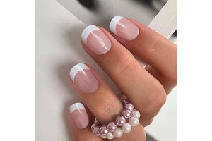 CurvLife Short Square French Tip Press On Nails, Edge White, Soft Gel: Ombre Dyeing and Production Notes