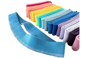 Cotton Stretch Rib Knit Collar Trim Fabric for Sweatshirt DIY Sewing (Black 4#,2 Strips): Fabric Sourcing and Quality Notes
