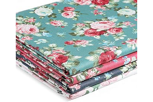 4 Pcs Floral Cotton Fabric by The Yard, 62 in×1 Yard Each, Rose Pattern Print Quilting Fabric Bundle, Nostalgic Romantic Flower Print Fabrics: Print Design and Production Notes
