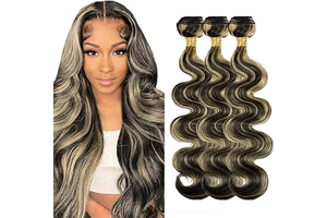30 32 34 inch 330g 12A P1B27 Highlight Blonde Body Wave Human Hair Bundles: Ombre Dyeing and Production Notes