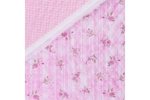 Mook Fabrics Double Faced Quilted Cotton, Floral Dot Lt Pink/White: Print Design and Production Notes