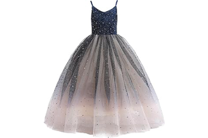 Glamulice Princess Sparkle Tulle Dress Flower Girl Little/Big Girls Wedding Bridesmaid Dresses Pageant Party Ball Gown: Ombre Dyeing and Production Notes