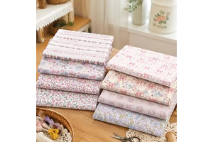 8 Pcs 10x10 Inch Cotton Fabric Squares Pink Floral Bow Print Precut Patchwork Quilting Bundles DIY Sewing Scrapbooking Cushion Craft Supplies: Print Design and Production Notes
